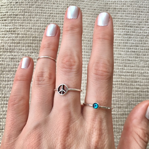 sterling silver mini blue abalone ring - Picture 6 of 6